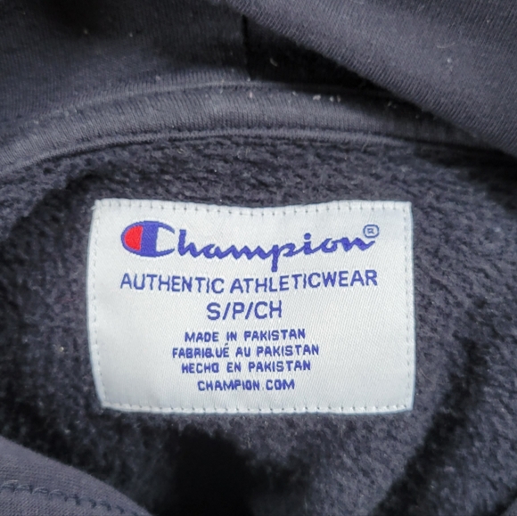 Navy Champion hoodie sz S - Picture 3 of 3